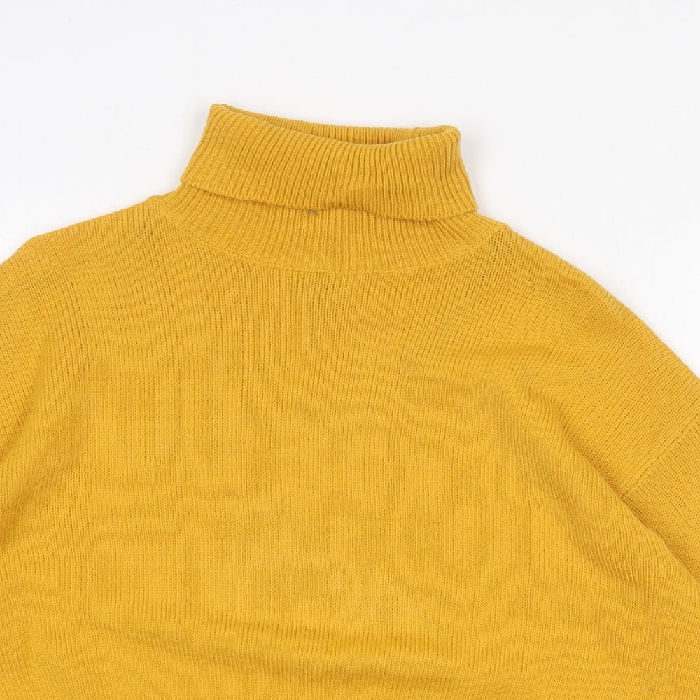 H&M Womens Yellow Roll Neck Acrylic Pullover Jumper Size XS