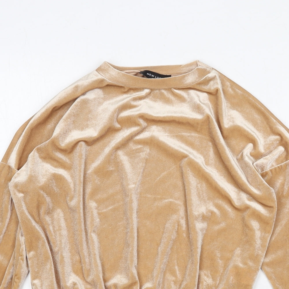 New Look Womens Beige Polyester Pullover Sweatshirt Size 6 Pullover