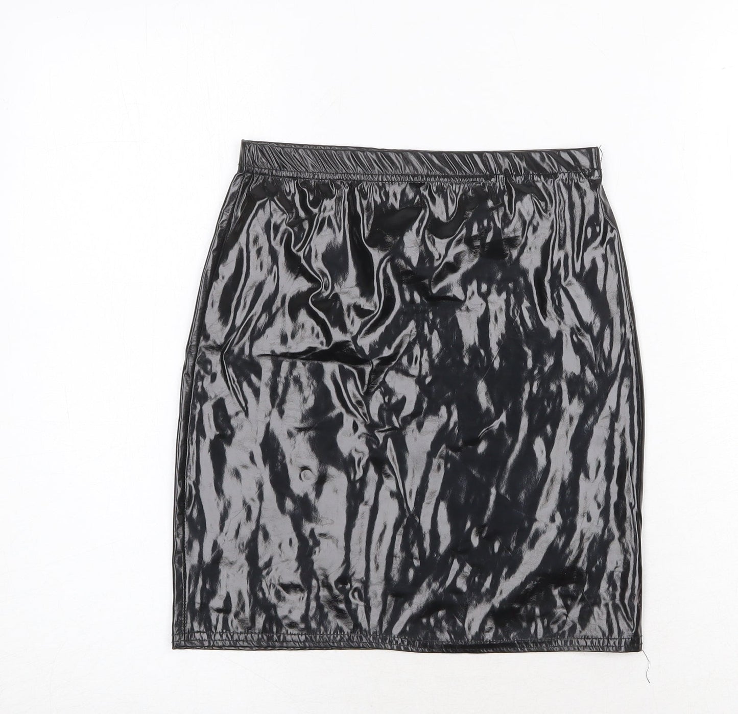 PRETTYLITTLETHING Womens Black Polyester Bandage Skirt Size 6