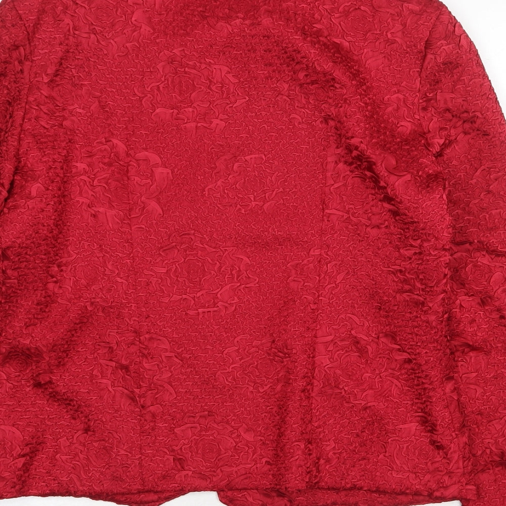 Rikkoff Womens Red Geometric Jacket Size 10 Zip