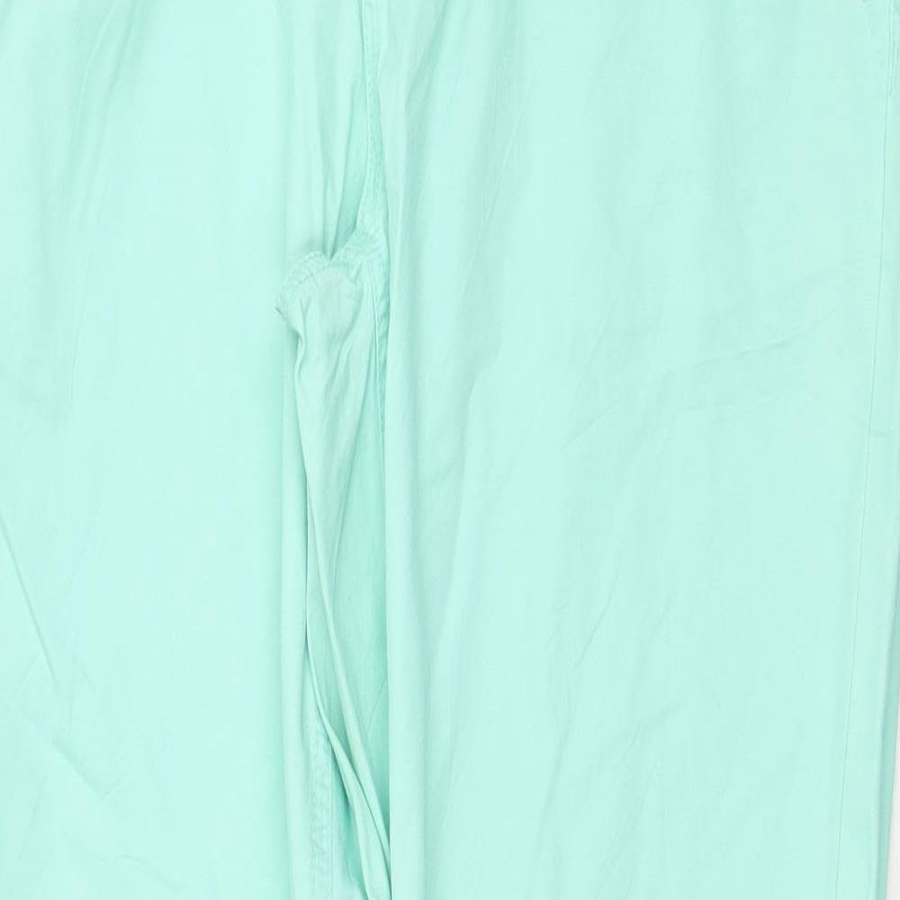 ORSAY Womens Green Cotton Trousers Size 14 Regular Zip