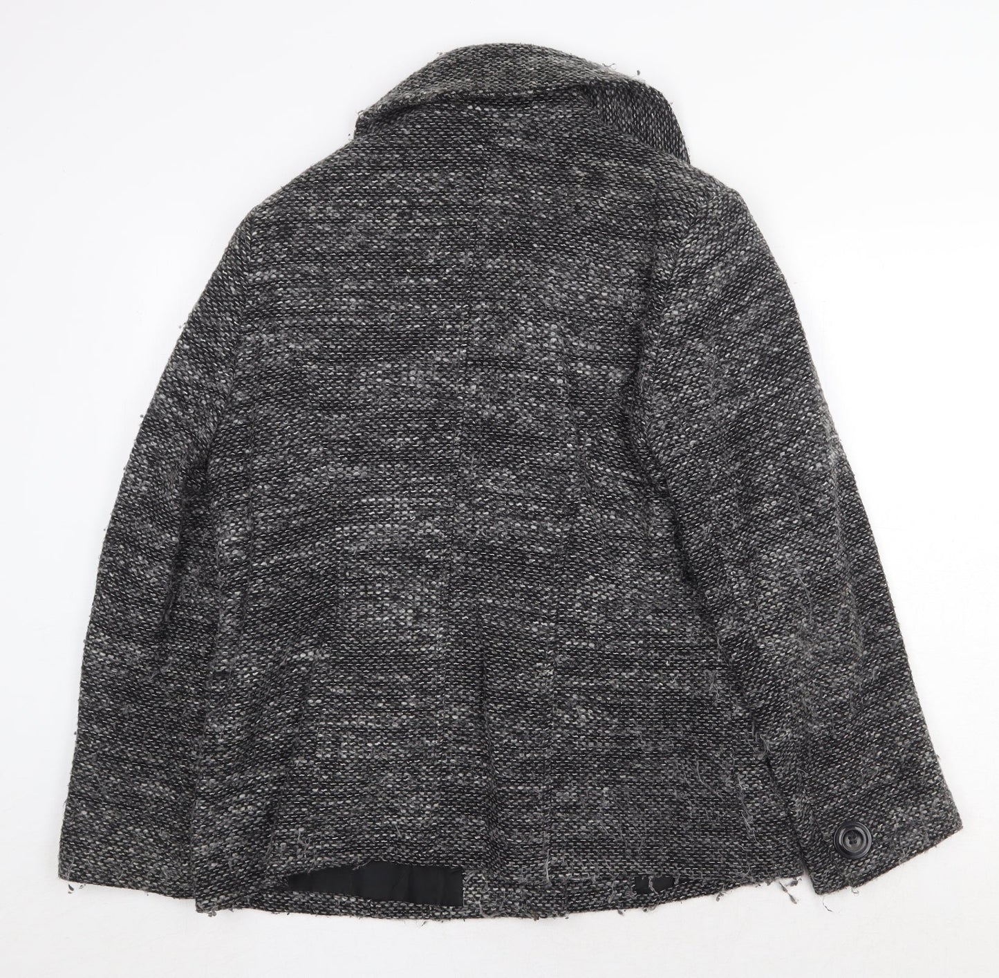 BHS Womens Grey Geometric Jacket Size 14 Button