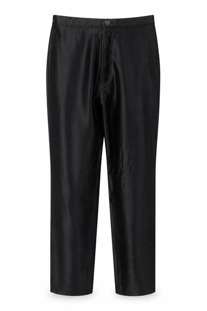 Scirocco Womens Black Nylon Trousers Size 12 Regular Zip - Faux Leather