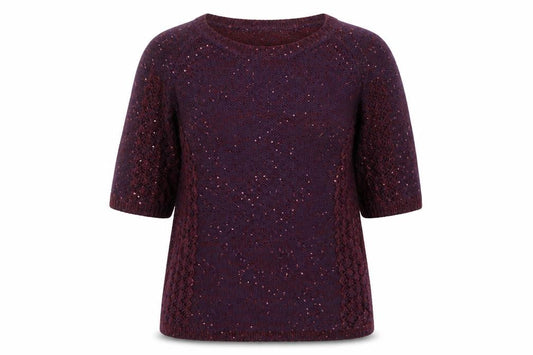 Monsoon Womens Purple Scoop Neck Viscose Pullover Jumper Size S
