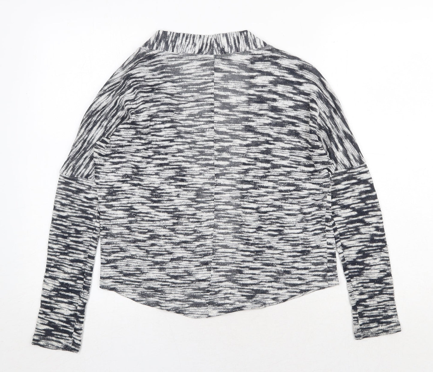 Vera Moda Womens Grey V-Neck Herringbone Cotton Cardigan Jumper Size S