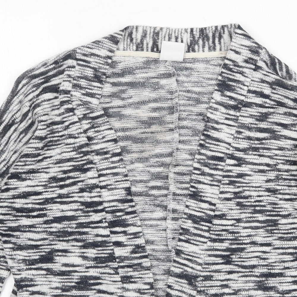 Vera Moda Womens Grey V-Neck Herringbone Cotton Cardigan Jumper Size S