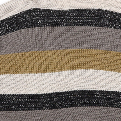 Cameo Rose Womens Multicoloured Boat Neck Striped Acrylic Pullover Jumper Size S