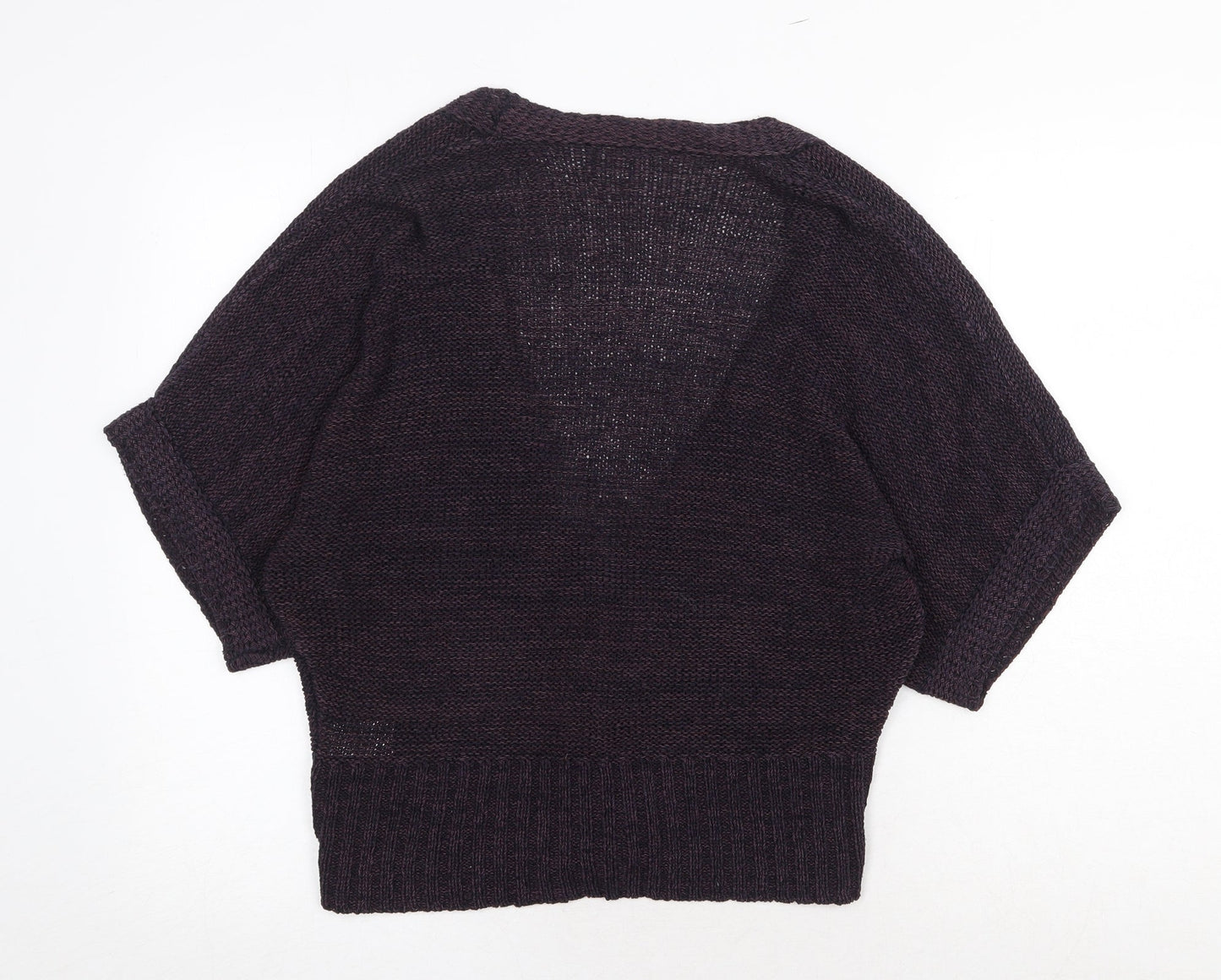 Wallis Womens Purple V-Neck Acrylic Cardigan Jumper Size M