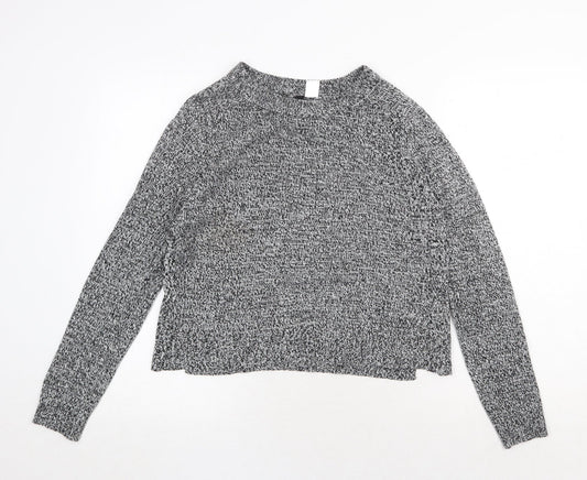 H&M Womens Grey Round Neck Acrylic Pullover Jumper Size S