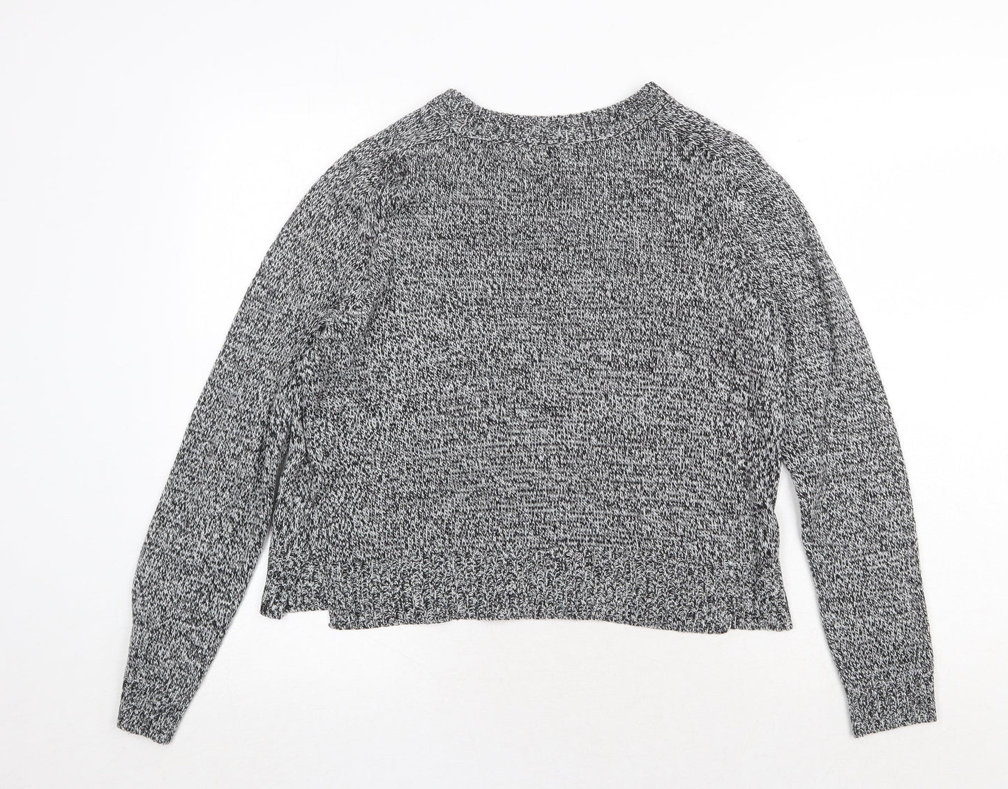 H&M Womens Grey Round Neck Acrylic Pullover Jumper Size S