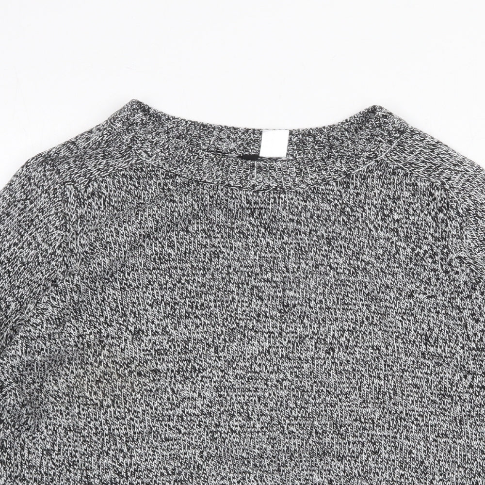 H&M Womens Grey Round Neck Acrylic Pullover Jumper Size S