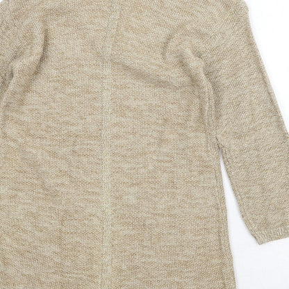 Next Womens Beige V-Neck Cotton Pullover Jumper Size 8