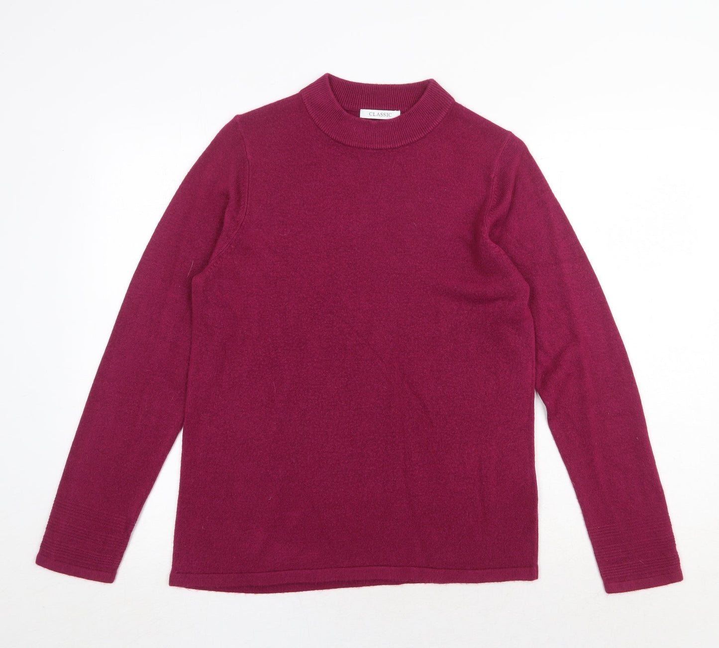 Marks and Spencer Womens Purple Round Neck Acrylic Pullover Jumper Size 12