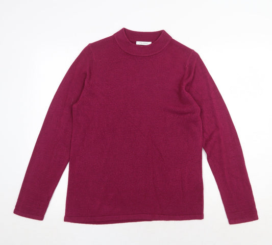 Marks and Spencer Womens Purple Round Neck Acrylic Pullover Jumper Size 12
