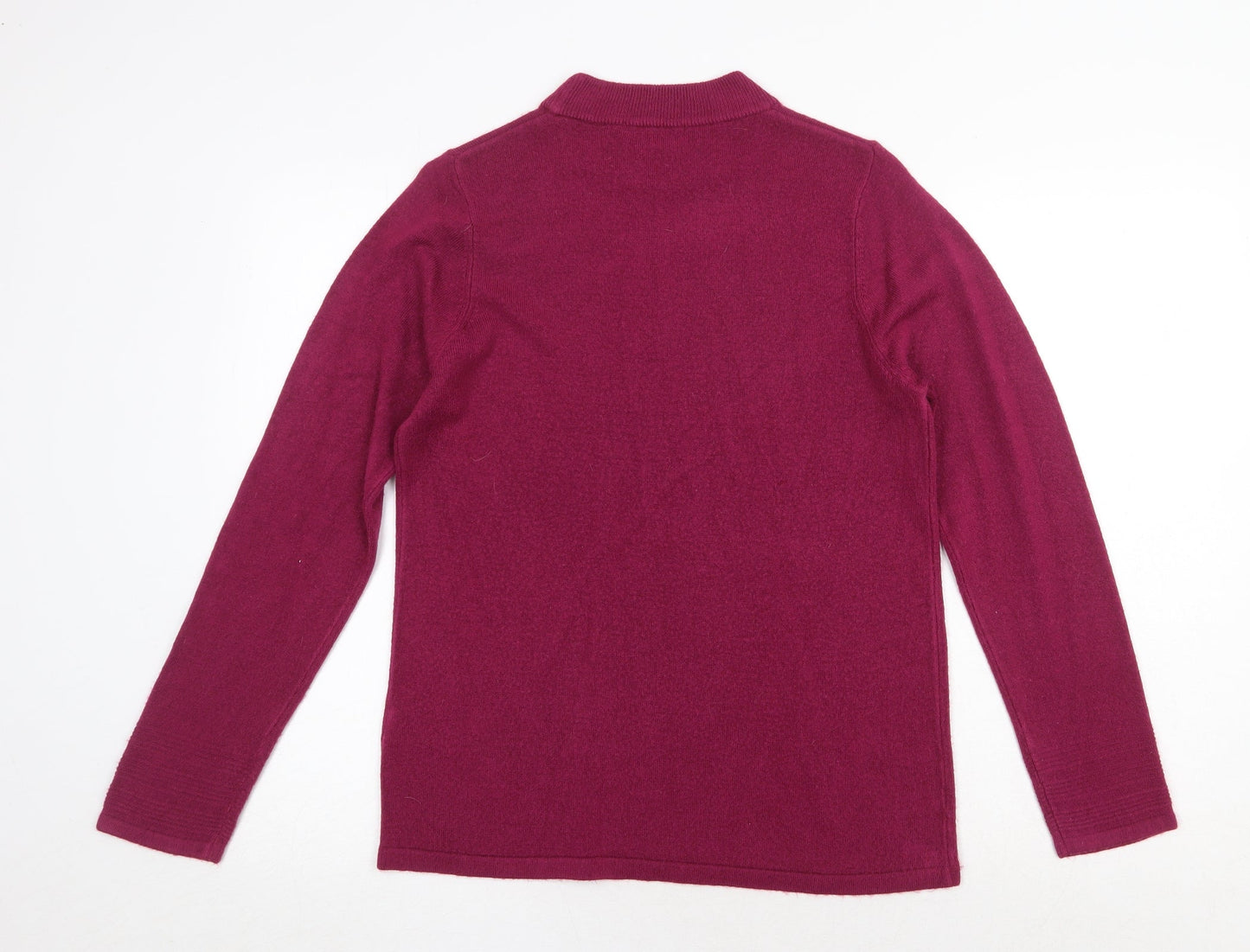 Marks and Spencer Womens Purple Round Neck Acrylic Pullover Jumper Size 12