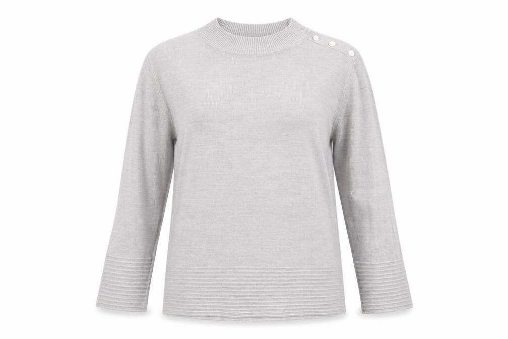 Marks & Spencer Womens Grey Round Neck Acrylic Pullover Jumper Size 12