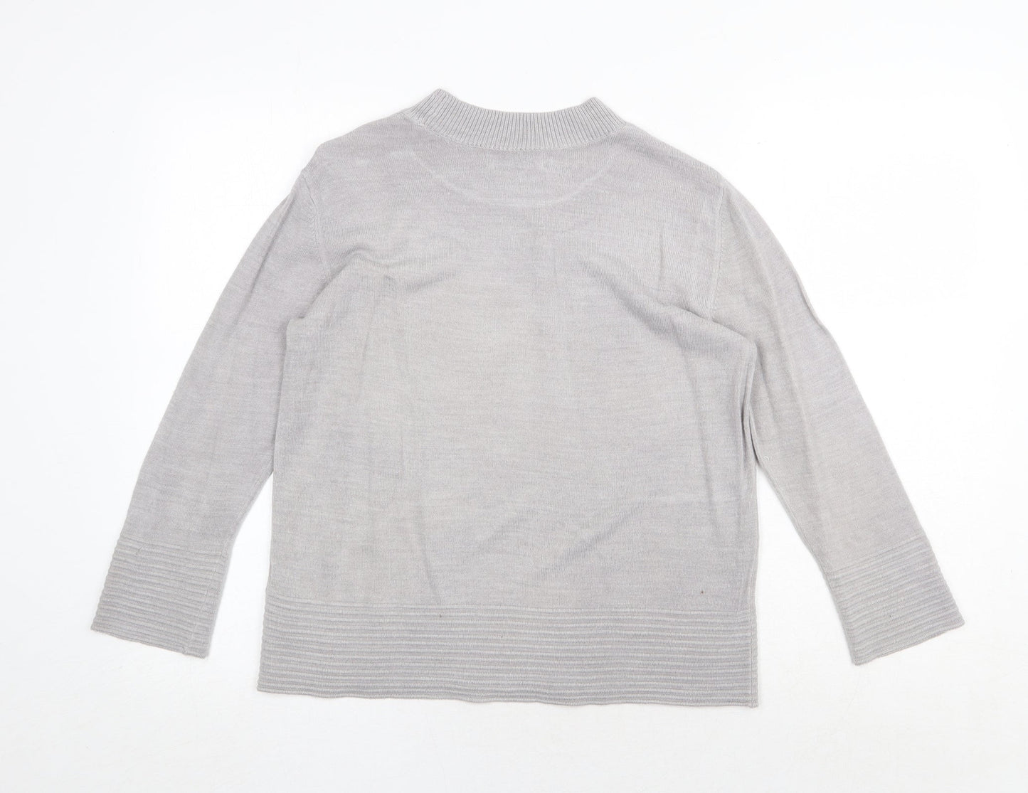 Marks and Spencer Womens Grey Round Neck Acrylic Pullover Jumper Size 12