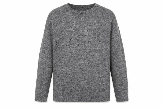 Boohoo Mens Grey Round Neck Acrylic Pullover Jumper Size S Long Sleeve