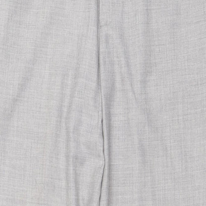 MTWTFSS Weekday Mens Grey Polyester Dress Pants Trousers Size M Regular Zip