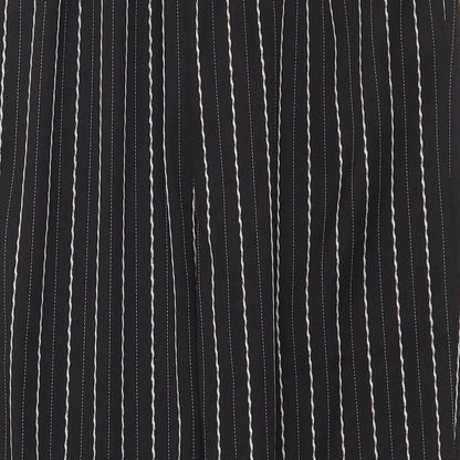 Select Womens Black Striped Polyester Trousers Size 10 Regular