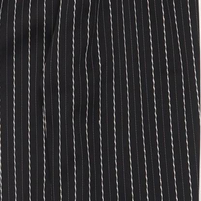 Select Womens Black Striped Polyester Trousers Size 10 Regular