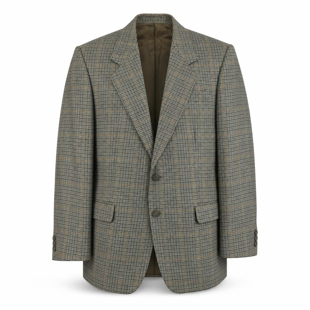 Harmer Mens Grey Geometric Polyester Jacket Blazer Size 40 Regular