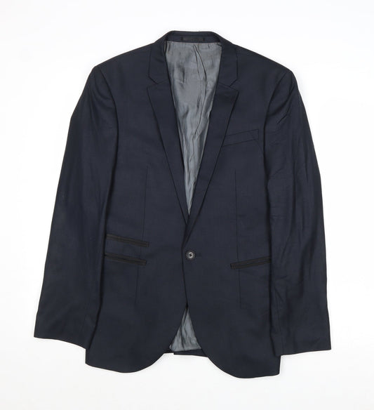 NEXT Mens Blue Polyester Jacket Suit Jacket Size 36 Regular