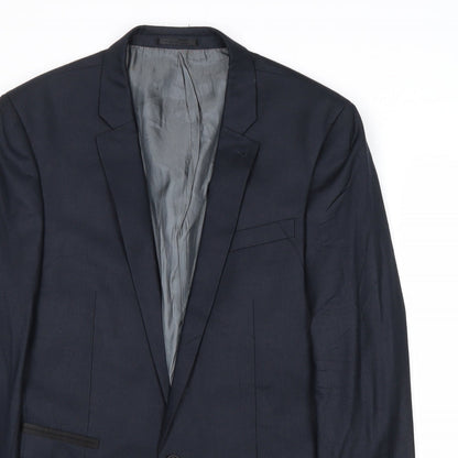 Next Mens Blue Polyester Jacket Suit Jacket Size 36 Regular