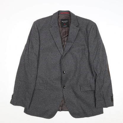 Benvenuto Mens Grey Wool Jacket Suit Jacket Size 42 Regular
