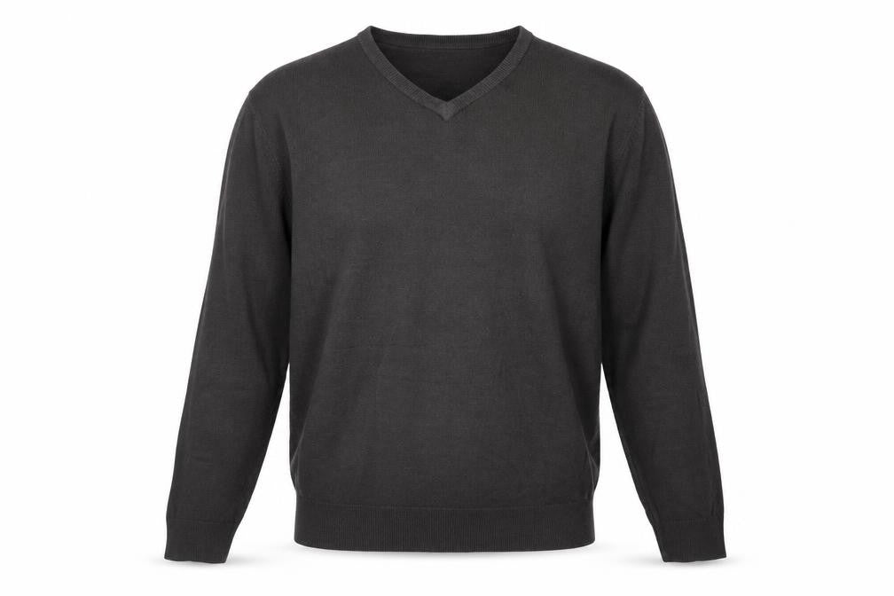 Marks & Spencer Mens Grey V-Neck Acrylic Pullover Jumper Size L Long Sleeve