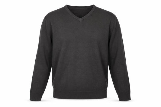 Marks & Spencer Mens Grey V-Neck Acrylic Pullover Jumper Size L Long Sleeve