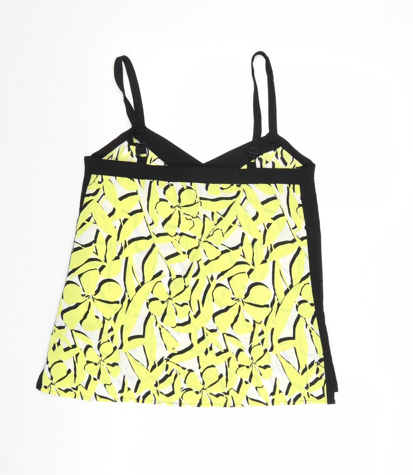 Principles Womens Yellow Geometric Polyester Basic Tank Size 12 V-Neck