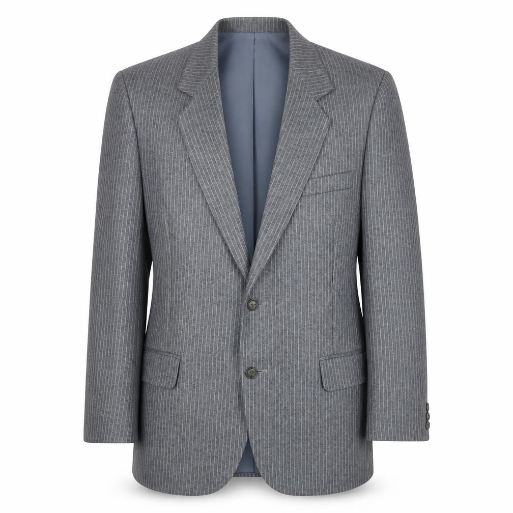 Yorkers Mens Grey Striped Wool Jacket Suit Jacket Size 36 Regular