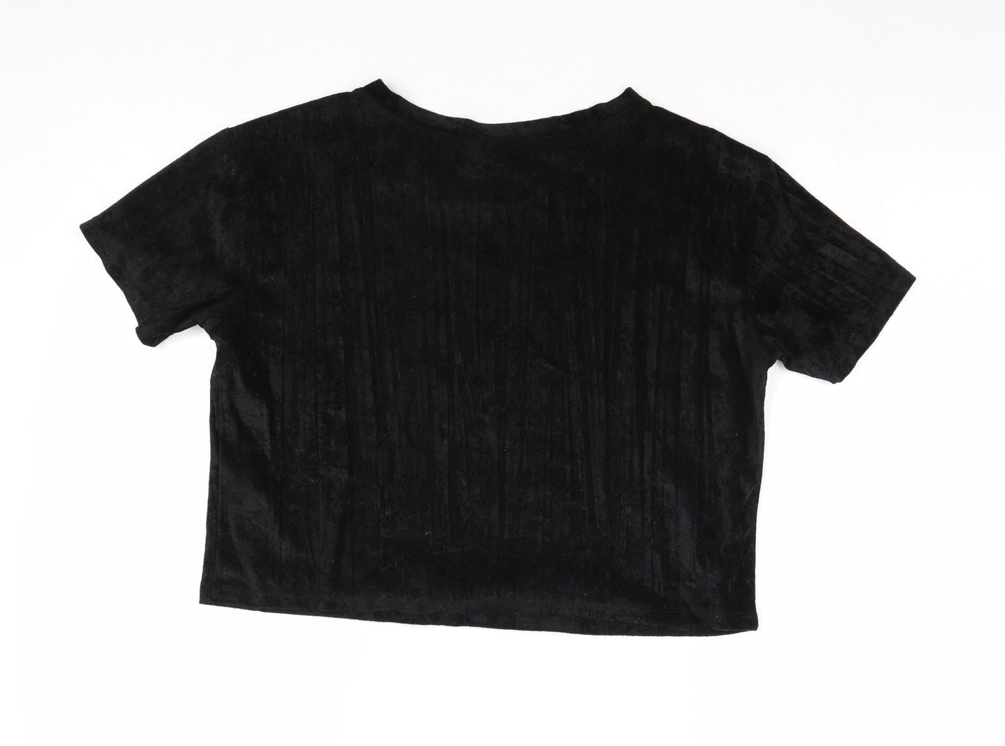 Divided by H&M Womens Black Polyester Basic T-Shirt Size XS Round Neck