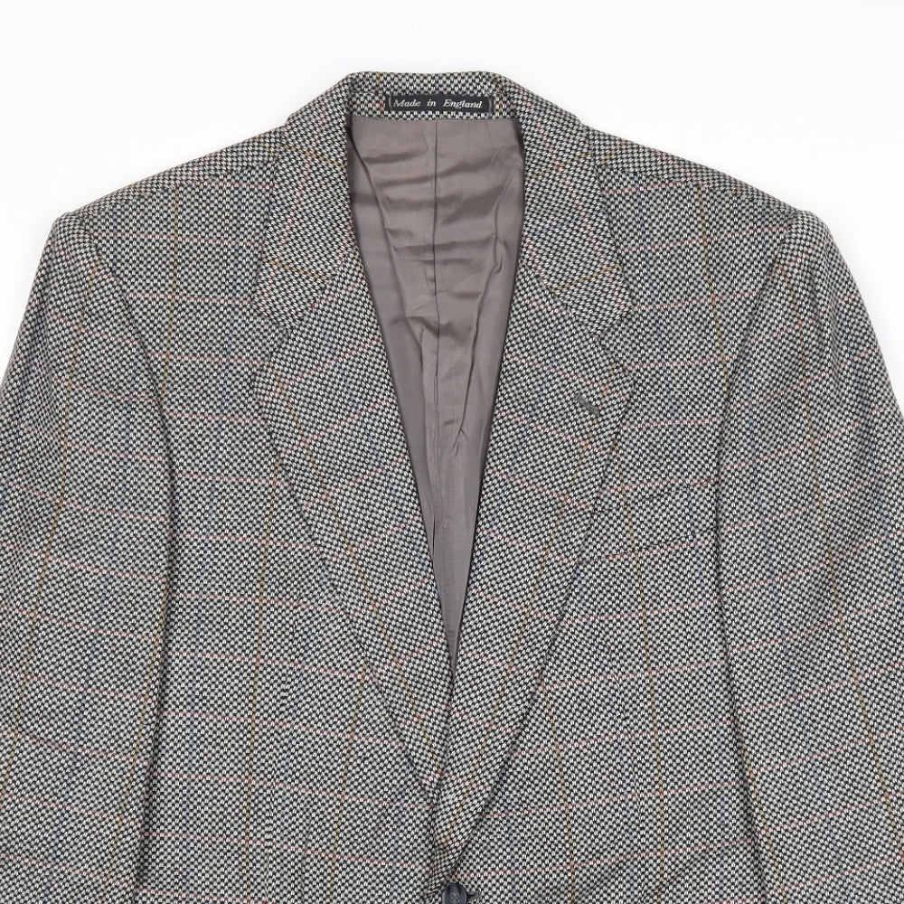 Berwin Mens Grey Wool Jacket Suit Jacket Size 42 Regular
