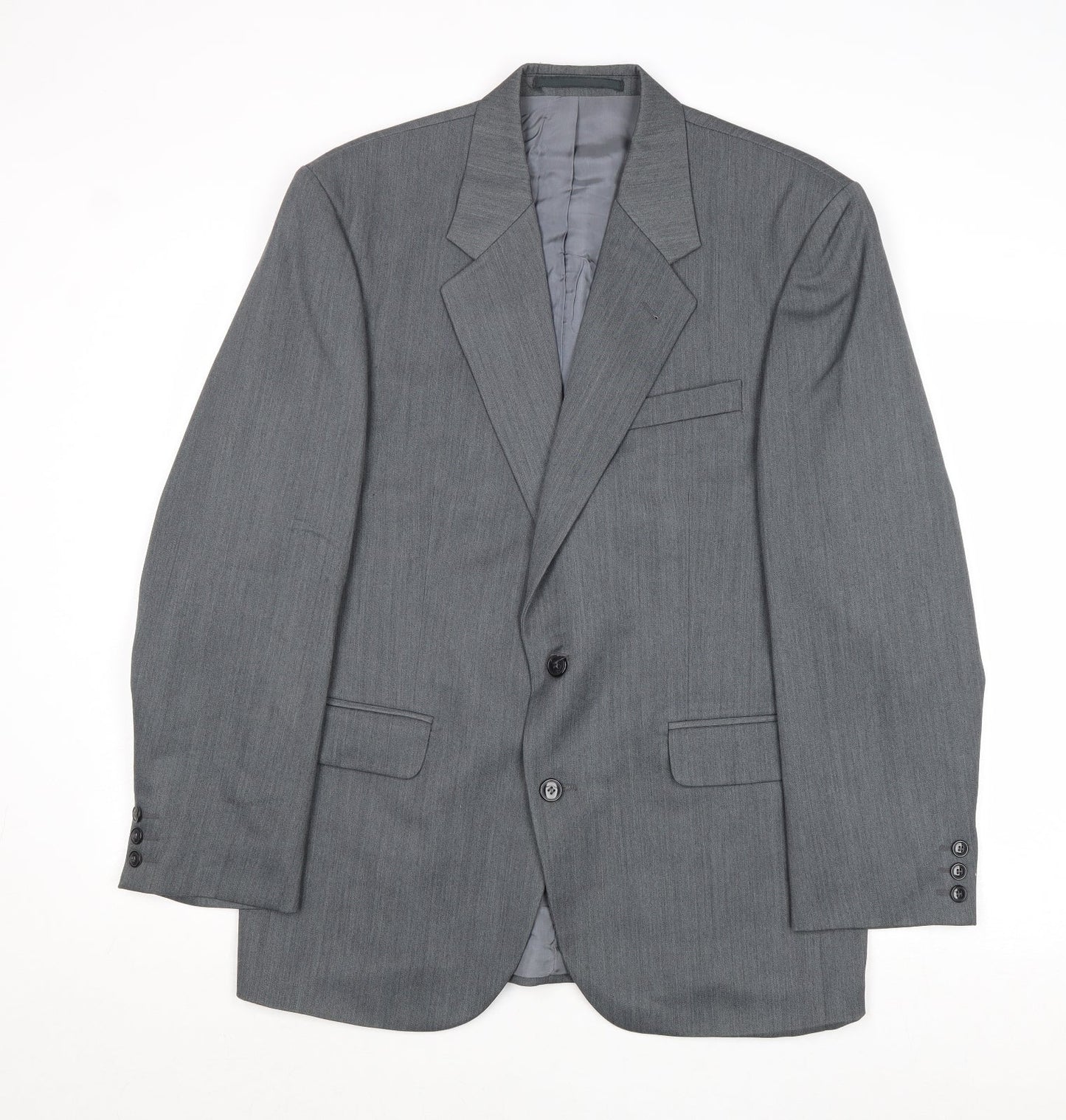 Fine Tailoring Mens Grey Polyester Jacket Suit Jacket Size 42 Regular