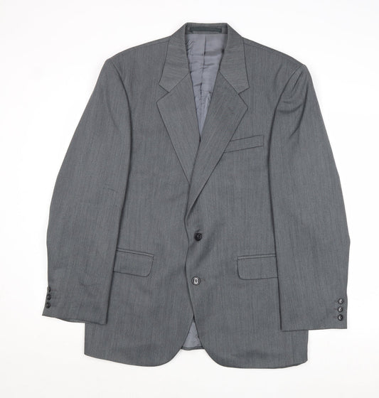Fine Tailoring Mens Grey Polyester Jacket Suit Jacket Size 42 Regular
