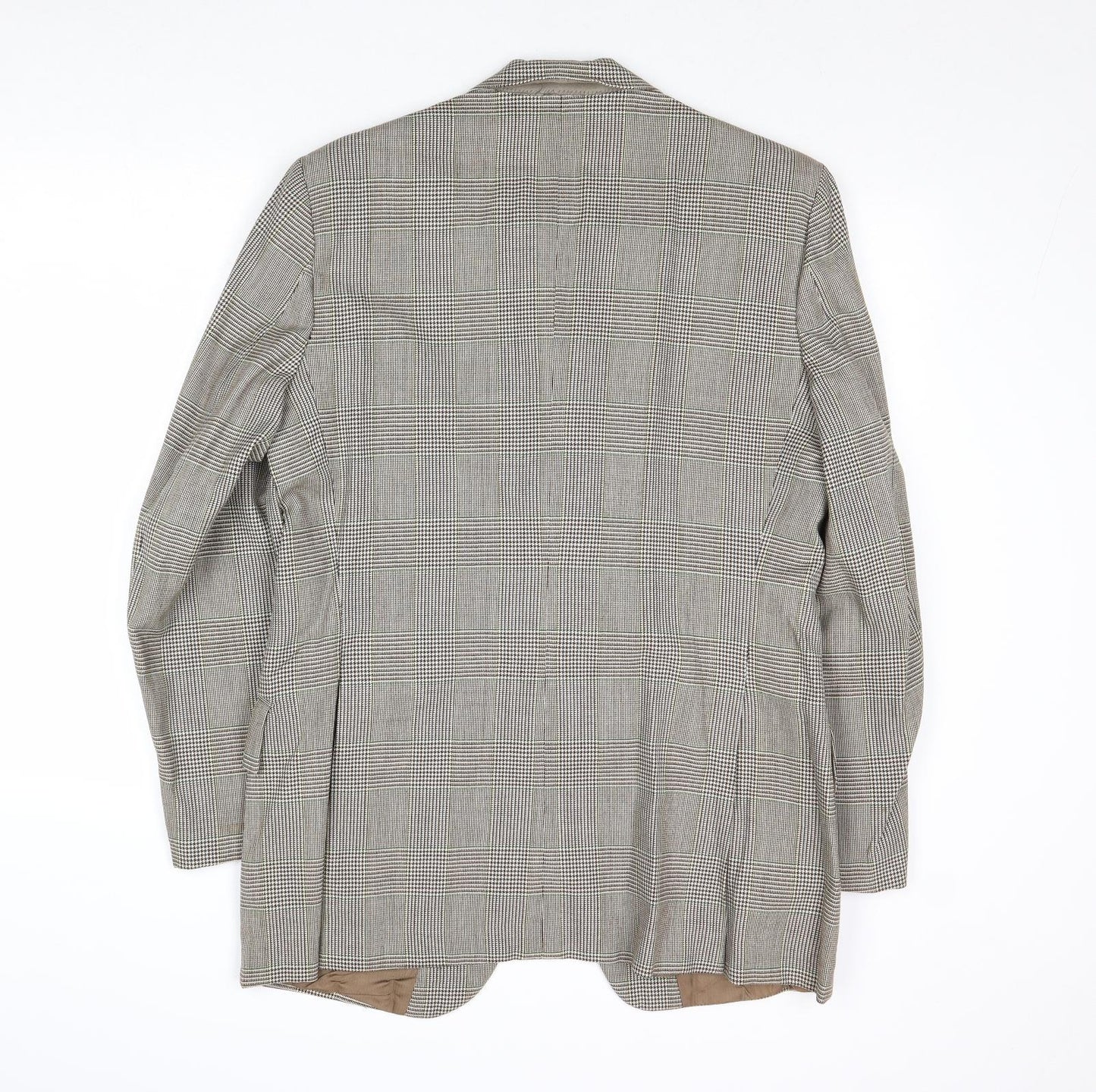 Burton Mens Grey Plaid Wool Jacket Suit Jacket Size 40 Regular