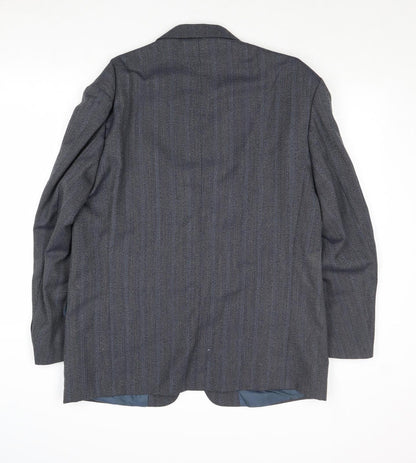 James Barry Mens Blue Striped Wool Jacket Suit Jacket Size 44 Regular