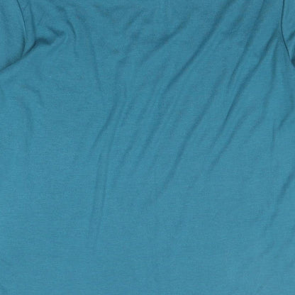 Mind Flowers Womens Blue Polyester Basic Blouse Size S Collared