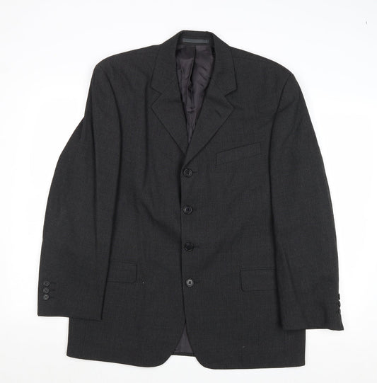 Burton Mens Grey Polyester Jacket Suit Jacket Size 40 Regular