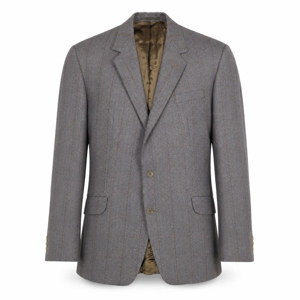 Dunn & Co Mens Grey Striped Wool Jacket Suit Jacket Size 44 Regular