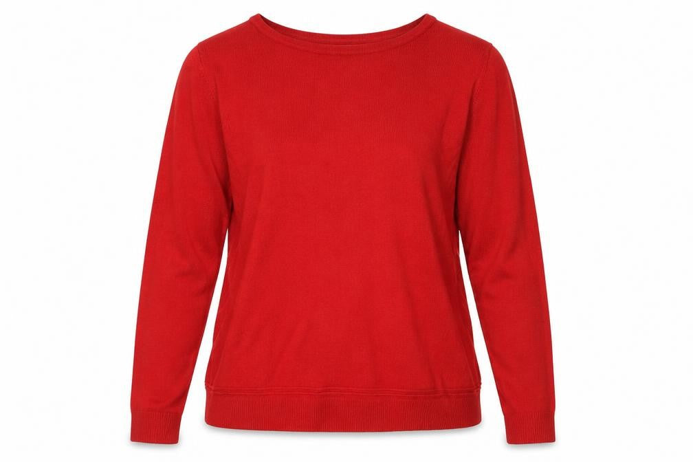 Vida Vi Womens Red Round Neck Acrylic Pullover Jumper Size XL