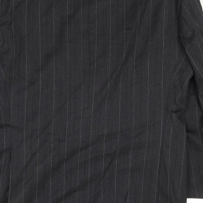 Cliftons Mens Grey Striped Wool Jacket Suit Jacket Size 40 Regular