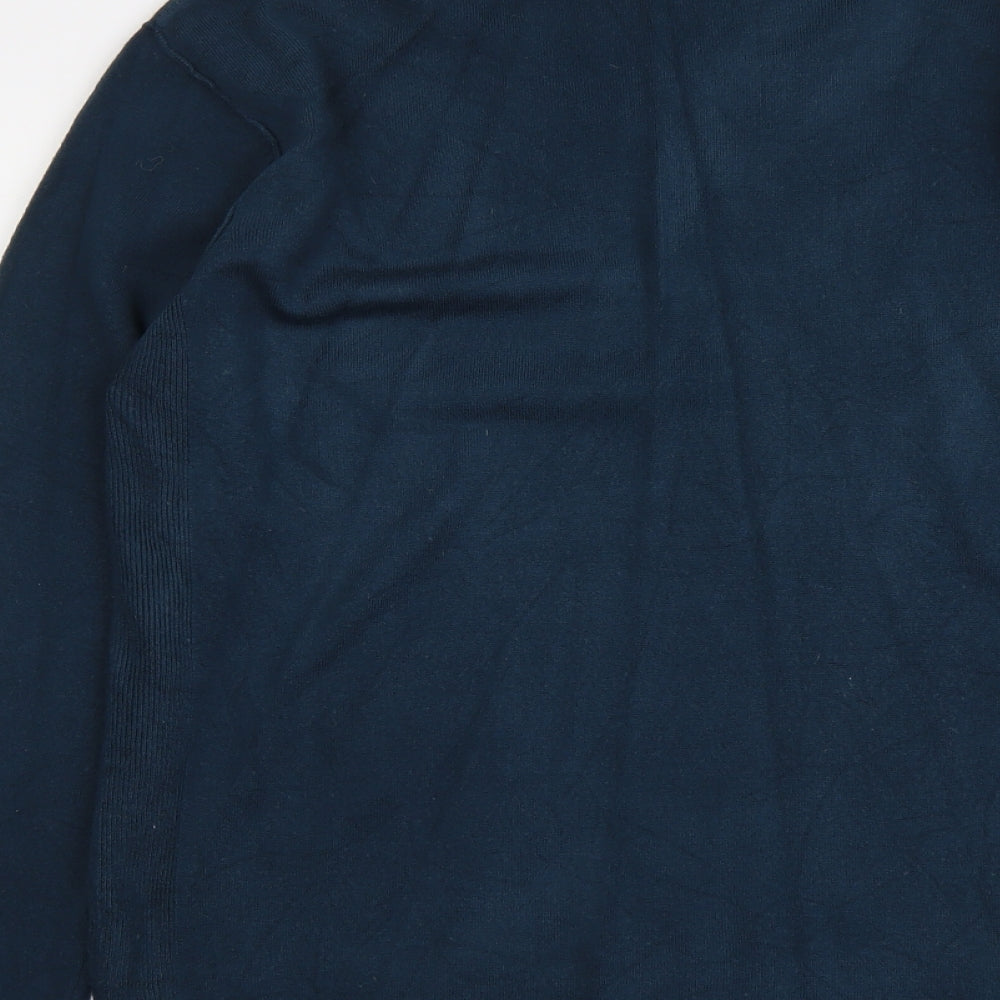 Twisted Soul Mens Blue Round Neck Acrylic Pullover Jumper Size L Long Sleeve