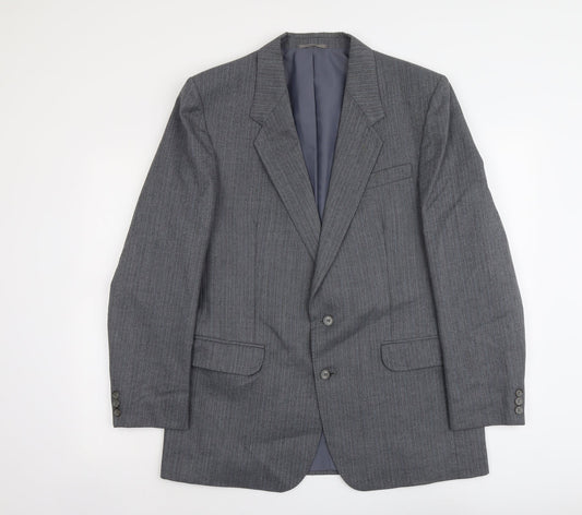 C&A Mens Grey Polyester Jacket Suit Jacket Size L Regular