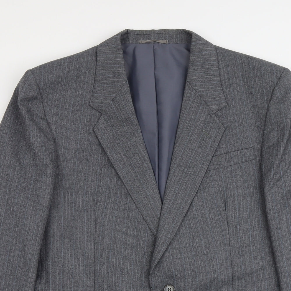 C&A Mens Grey Polyester Jacket Suit Jacket Size L Regular