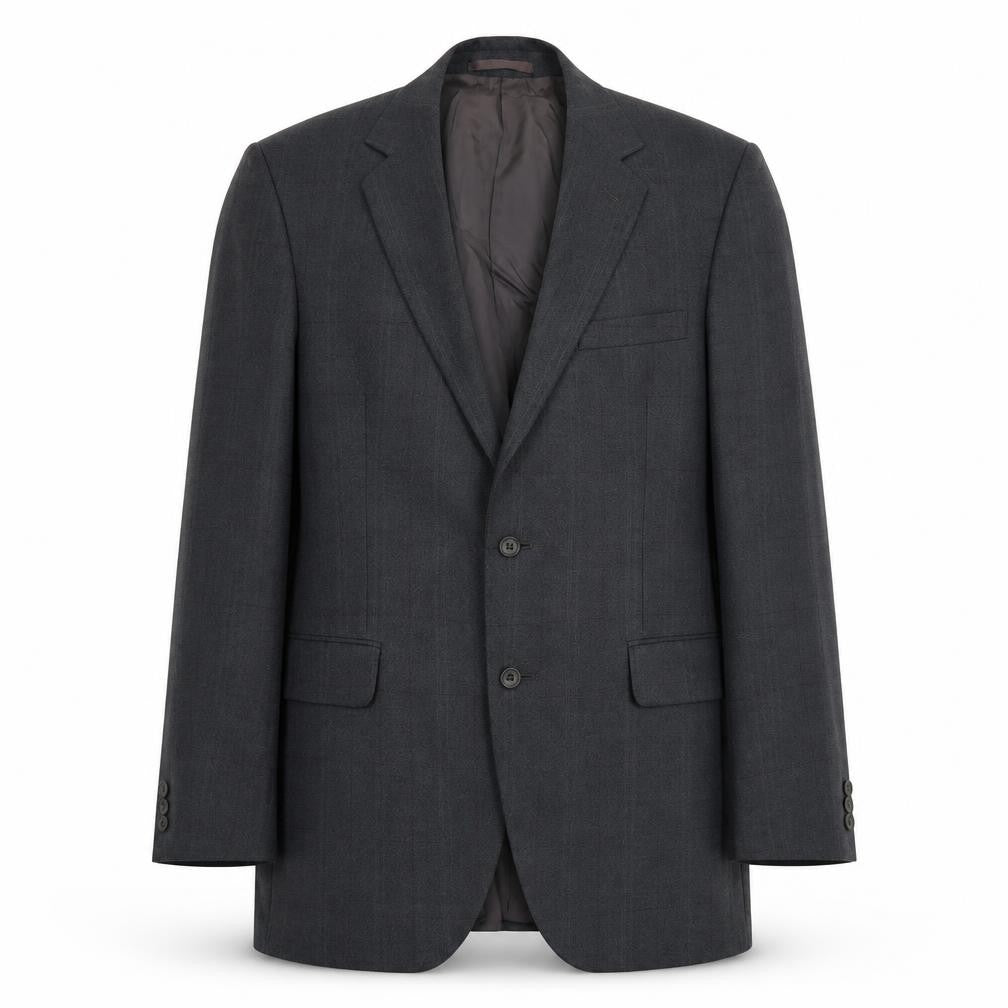 Dun&Co Mens Grey Check Wool Jacket Suit Jacket Size L Regular