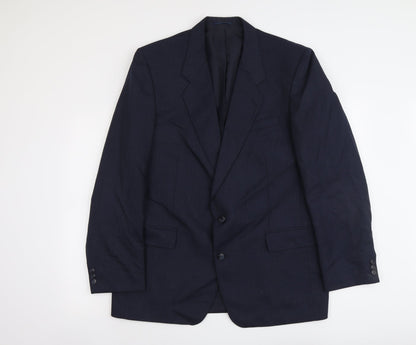 C&A Mens Blue Striped Polyester Jacket Suit Jacket Size XL Regular