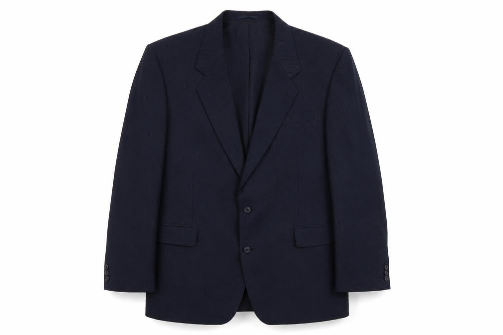 C&A Mens Blue Striped Polyester Jacket Suit Jacket Size XL Regular